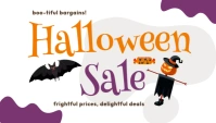 White Abstract Halloween Sale Blog Header template
