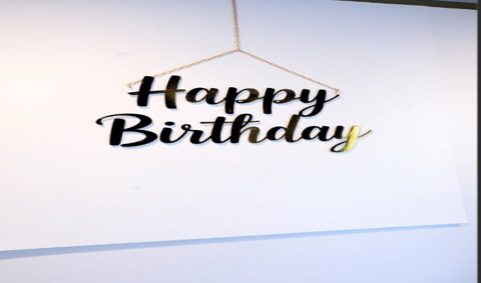 White Abstract Happy Birthday Tag Flyer (us Letter) template
