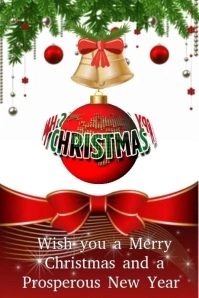 White Abstract I wish you a Merry Christmas video 2024 post Poster template