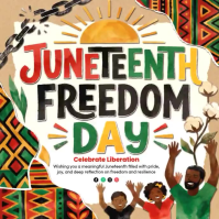 White Abstract Juneteenth Celebration Square Video Quadrado (1:1) template