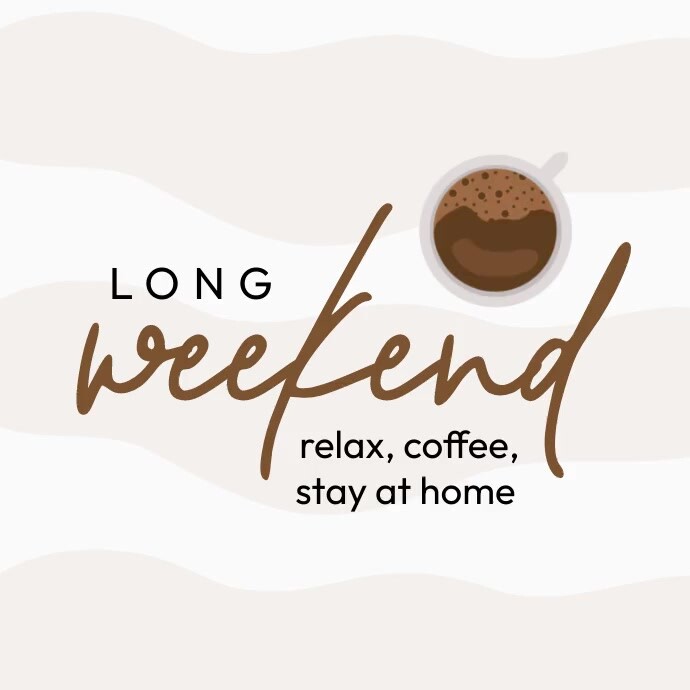 White Abstract Long Weekend Instagram Post Template | PosterMyWall