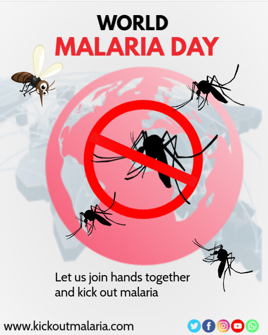 White Abstract Malaria Free World  Instagram Portrait template