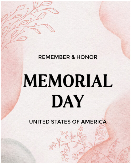 White Abstract Memorial Day  Instagram Portrait template