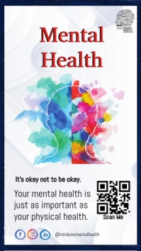 White Abstract Mental Health Digital Display (9:16) template