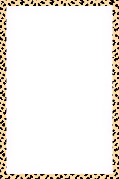 White Abstract Minimalist Leopard Print Frame Poster template