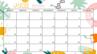 White Abstract Monthly Calendar Digital Display Digitale Vertoning (16:9) template