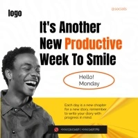 White Abstract New Productive Week Instagram Post template