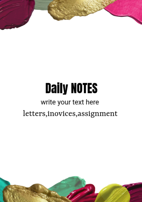 White Abstract Notes and Assignments A4 Modelo | PosterMyWall