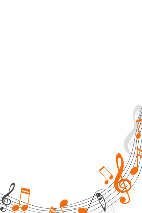 White Abstract Orange Musical Notes Wave Background Poster Template ...