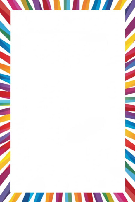 White Abstract Radiant Burst Colorful Frame Poster template