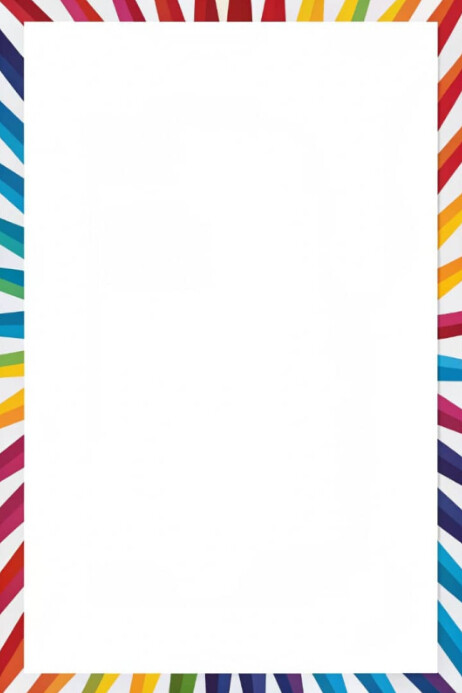 White Abstract Radiant Burst Colorful Frame Poster template