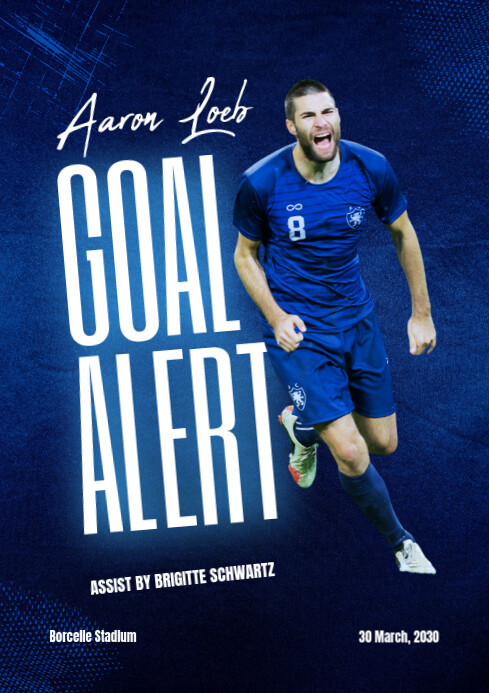 White Abstract Soccer Player Poster A4 template