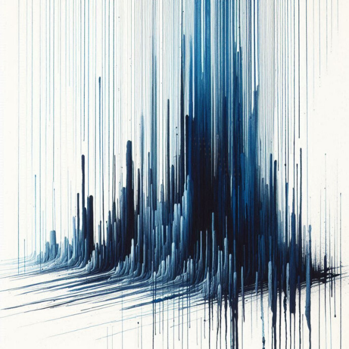 White Abstract Sonic Blue Album Cover template