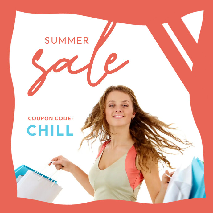 White Abstract Summer Sale Instagram Post, Design Templates