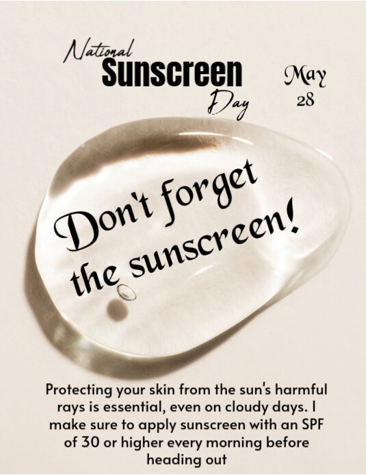 White Abstract Sun Protection Poster Flyer (us Letter) template