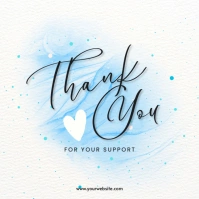 White Abstract Thank You Card  Instagram Post template