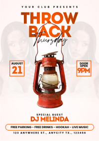 White Abstract Throwback Thursday Party A4 template