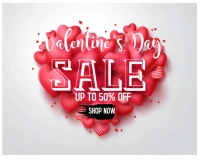 White Abstract Valentine's Sale Design Template  Medium Rectangle Rectángulo Mediano
