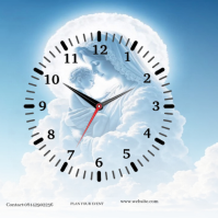 White Abstract Wall Clock Template Design  Logo