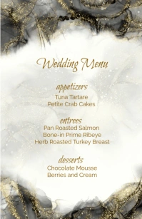 White Abstract Wedding Menu Tabloid template