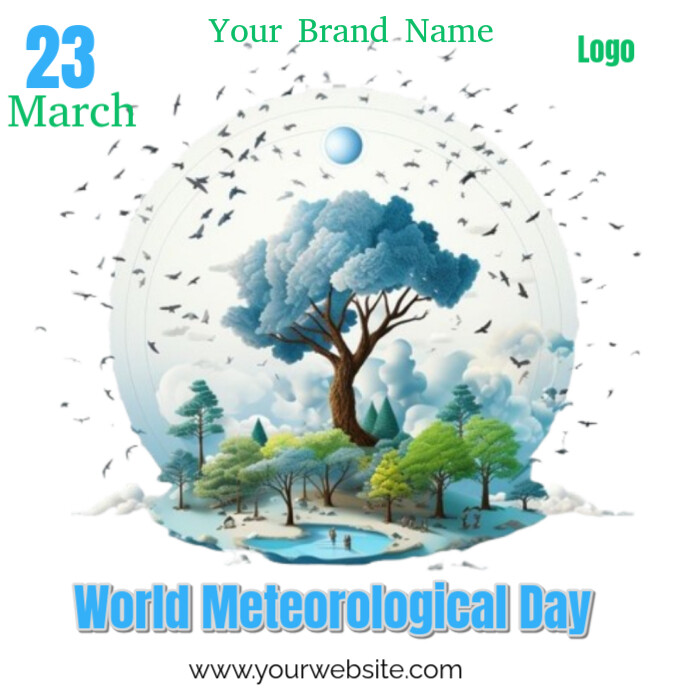 White Abstract World Meteorological Day Template  Instagram Post
