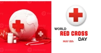 White Abstract World Red Cross Day 2025,2026,2027,2028,2029,2030 Facebook Ad template