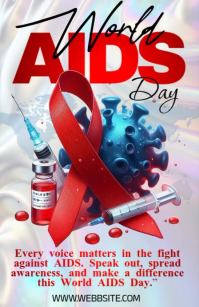 White Aids Awareness Campaign Half Page Wide template
