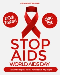 White Aids Flyer Instagram Portrait template