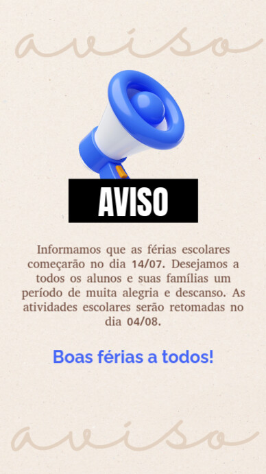 White Alegre Aviso De Férias História Do Instagram template