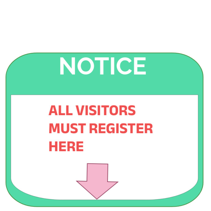 White All Visitor Must Register Here Instagram Post Template | PosterMyWall