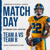 White American Football Match Instagram Post template