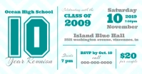 White and Aqua High School Reunion Facebook Cover Photo template