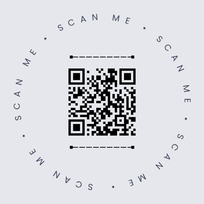 White and Black Minimalist Business QR Code Circle CARD Post Instagram template