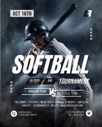 White and Black Modern Softball Tournament Instagram Post template