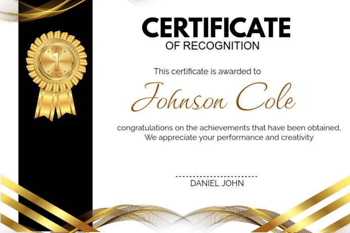 White and black Professional Certificate of Recognition Poster Template ...