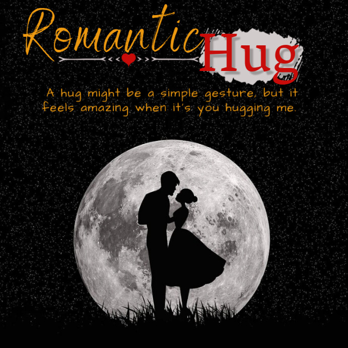 White and black Typographic Hug Day Romantic Pose Instagram Post ...