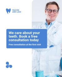 White and Blue Corporate Minimalist Dental Clinic Instagram Post template