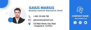 white and blue email signature headline corpo En-tête d'e-mail template