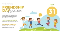 White and Blue Friendship Day Facebook Post template