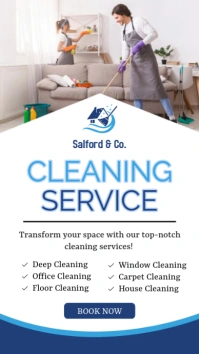 White And Blue Modern Cleaning Services Instagram Story Instagram Story template
