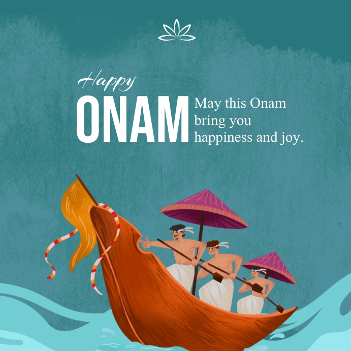 White and Blue Onam Festive Instagram Post template