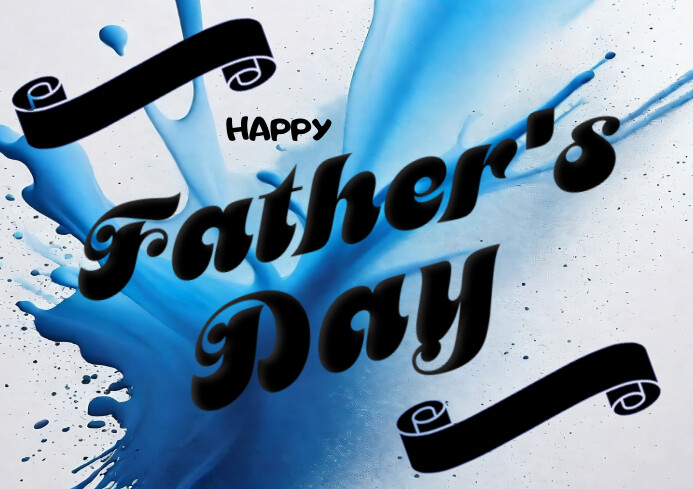 White and blue typography Father's day post A4 template