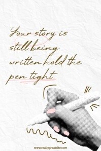 White and Brown Handwritten Quote Instagram Post Plakkaat template
