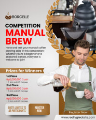 White and Brown Modern Barista Competition Instagram Post template