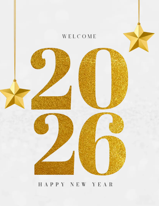 White and Gold Modern Happy New Year 2026 Instagram Post Template ...