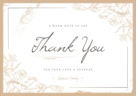 White and Gold Thank you Postcard ไปรษณียบัตร template