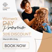 White and gold Women's Day Promotion Instagram Post template