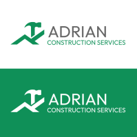 White and Green Construction Services Logo Icon Logotyp template