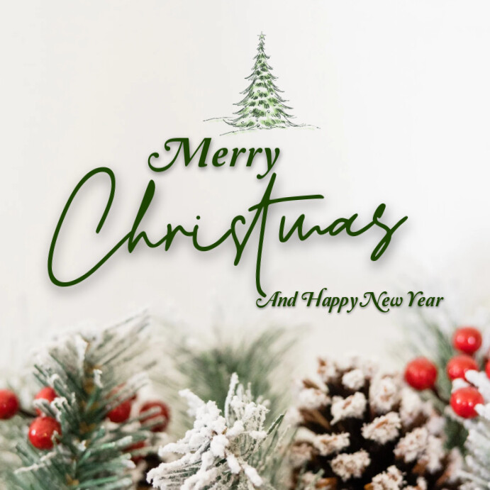 Copy of White and green merry Christmas Instagram post | PosterMyWall