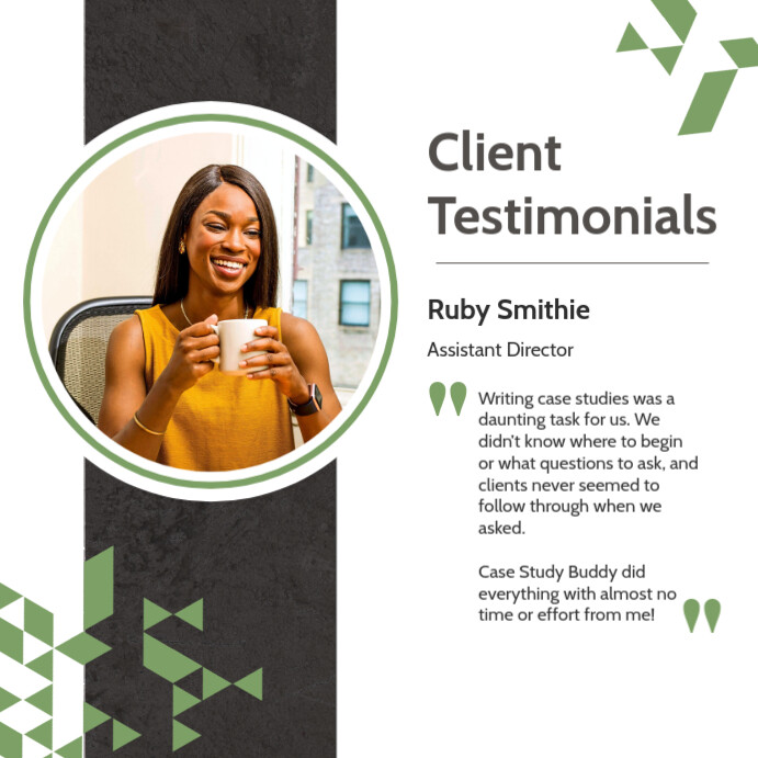 White and green testimonial instagram post Template PosterMyWall